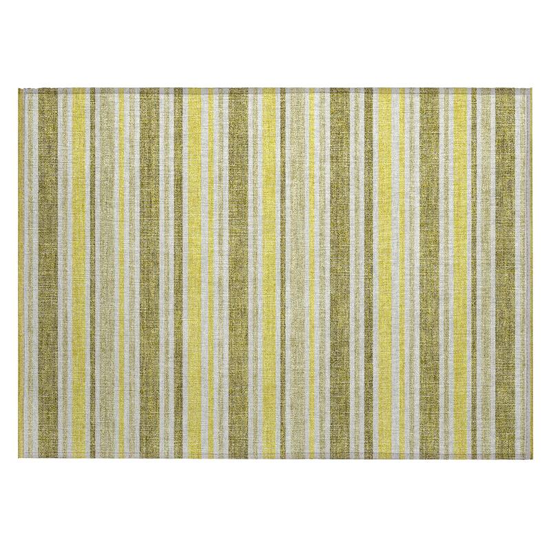 Machine Washable Indoor/ Outdoor Multi Cabana Stripe Chantille Rug
