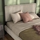 preview thumbnail 10 of 19, 247 Shop At Home Modern Metal Canopy Queen Platform Bed with Channel Tufted Upholstered Headboard
