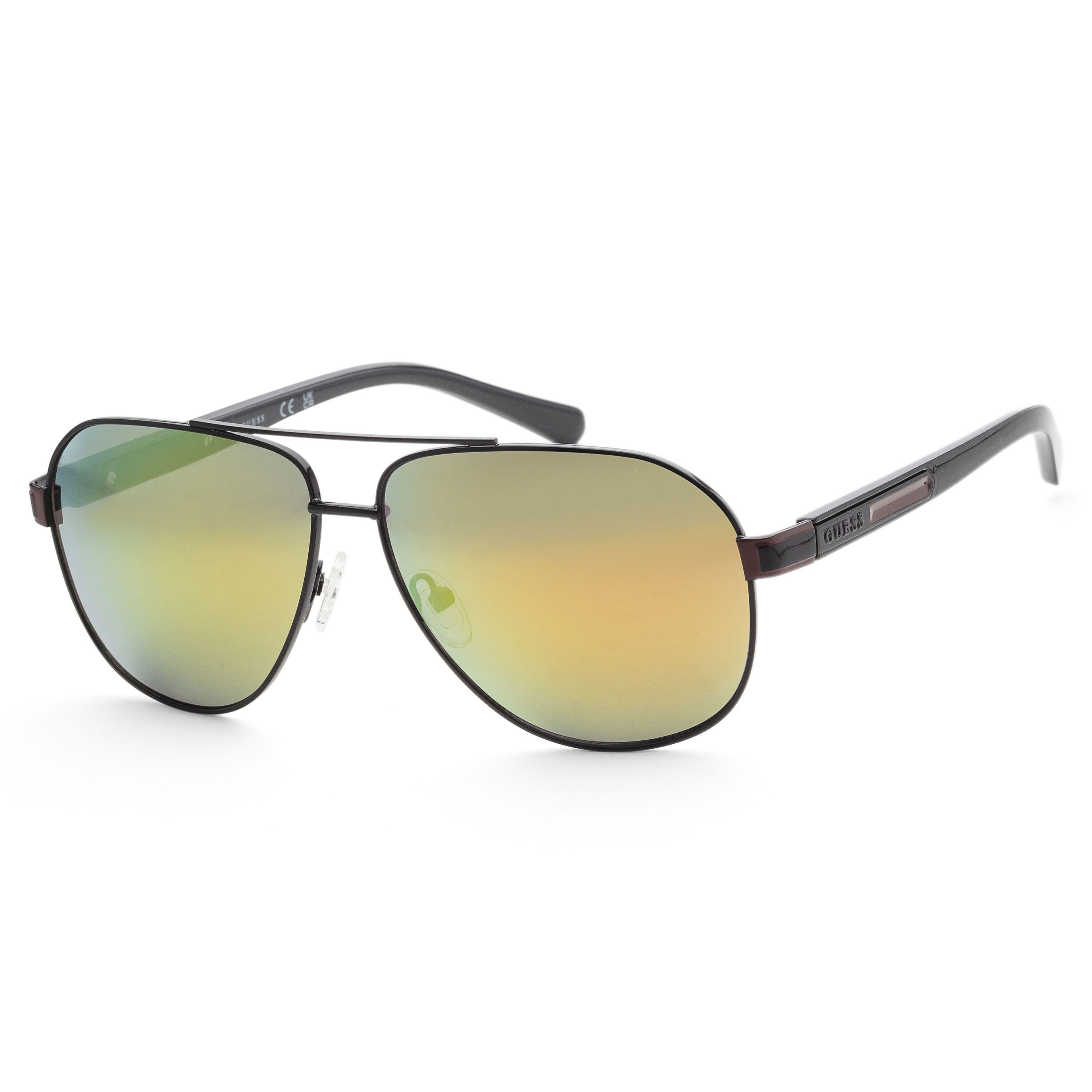 fontaine guess v1 ろと Guess Men's 66 mm Matte Light Nickeltin Sunglasses - Overstock