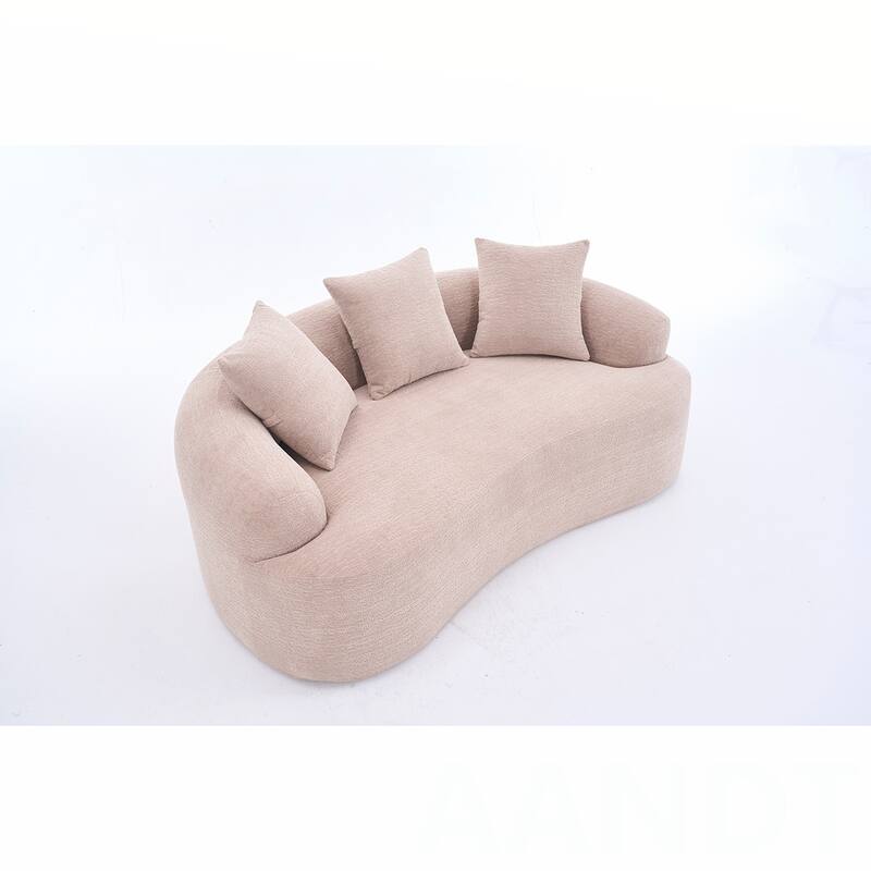 Chenille Fabric Loveseat Sofa