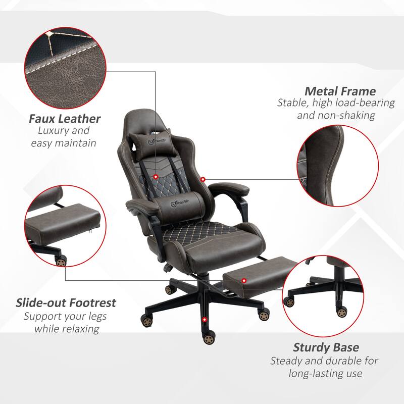 Reclining Chair Lounge Chair with Footrest, Home Desk Chair Ergonomic Chair Executive Chair with Lumbar Support