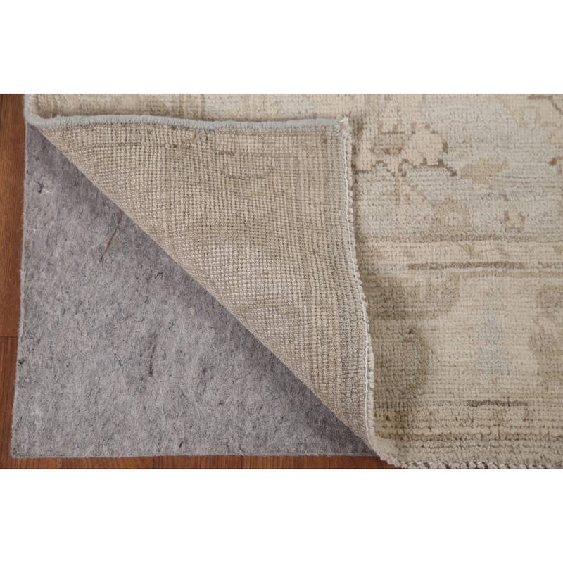 Hand Knotted Oriental 100% Wool Carpet Transitional All-Over Beige & Ivories Oushak Area Rug - 6' 1'' X 3' 9''