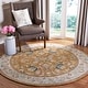 preview thumbnail 7 of 45, SAFAVIEH Handmade Bergama Tiney Oriental Hand-spun Wool Rug 4' Round - Brown/Blue - Round