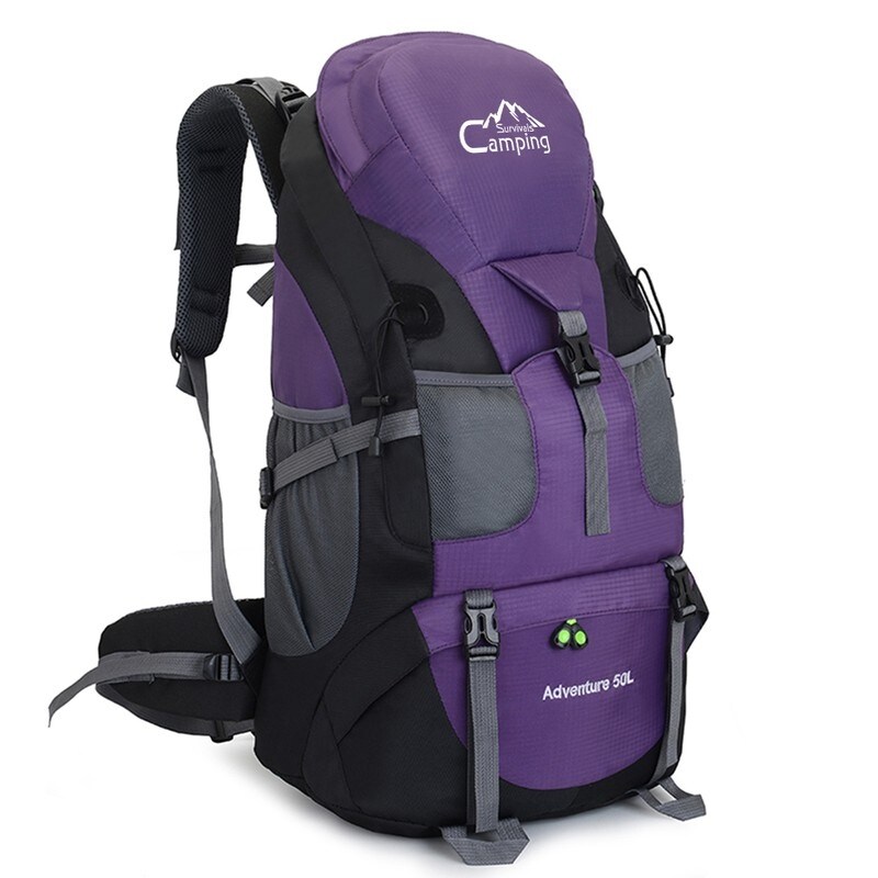 purple hiking backpack