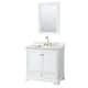 Option White, Gold Trim, White Carrara Marble Top