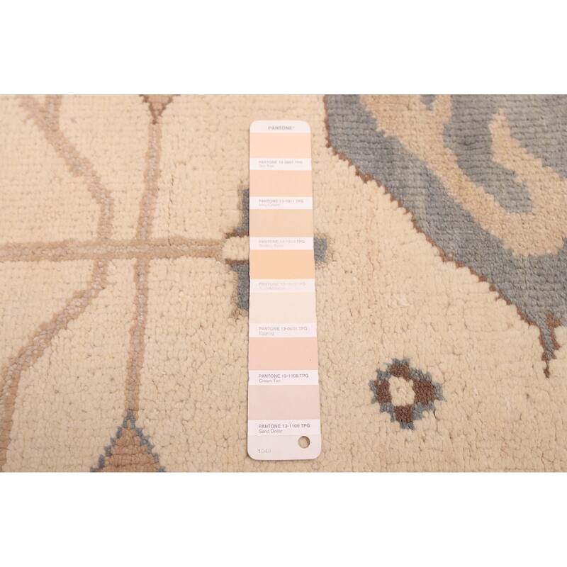ECARPETGALLERY Hand-knotted Royal Oushak Ivory Wool Rug - 9'1 x 11'10