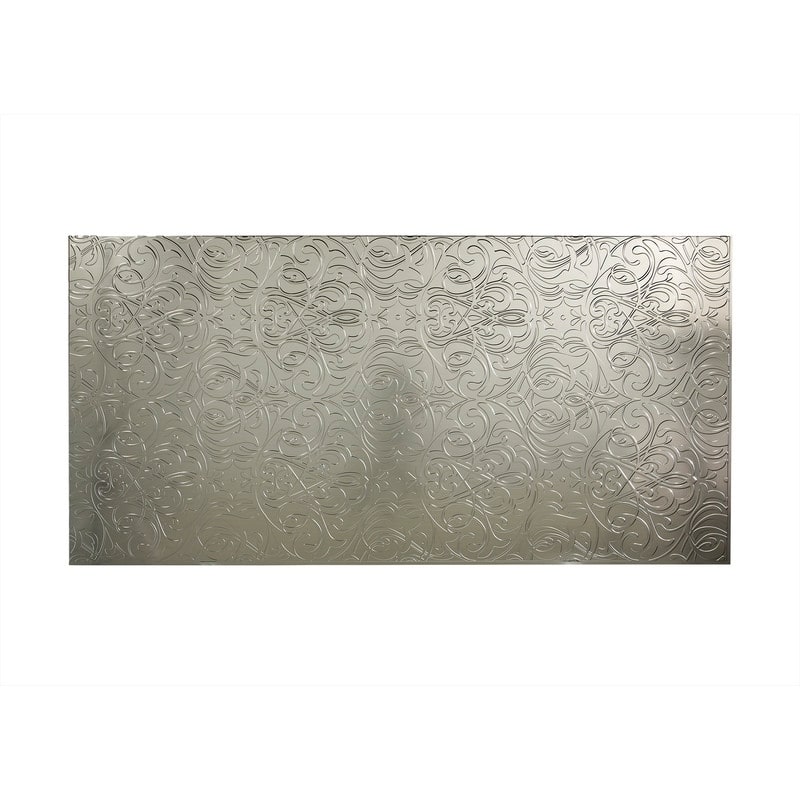 FASÄDE Damask 4-foot x 8-foot PVC Wall Panel in Brushed Nickel - Silver - 4 x 8