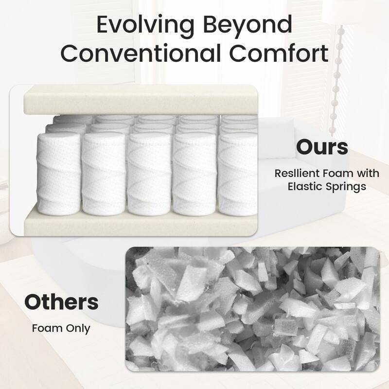 Mixoy 98 inch Chenille L Shape Sectional Sofa with Curved Chaise,Modern Cloud 3 Seater Sofa Couch