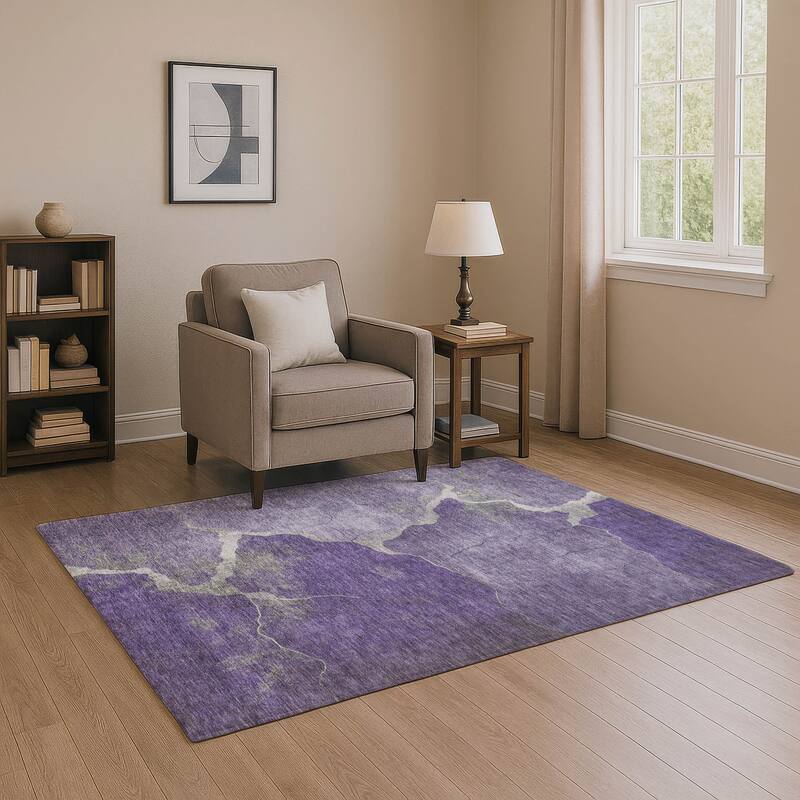 Premium Washable Super Soft Contemporary Envy Mayfield Rug - Purple - 9' x 12'