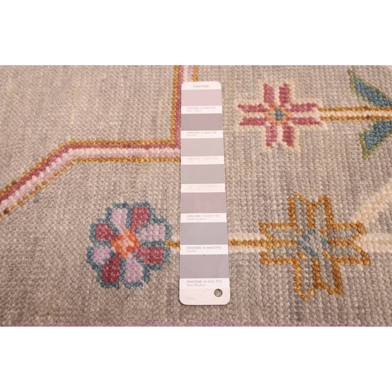 ECARPETGALLERY Hand-knotted Modern Oushak Grey Wool Rug - 9'11 x 13'10