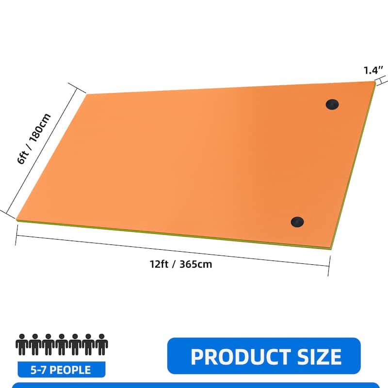 Moasis 12' X 6' Lily Pad Floating Mat Water Mat Inflatable Rafts Lily Pad Pools Beach XPE Floating Island - 12' X 6'