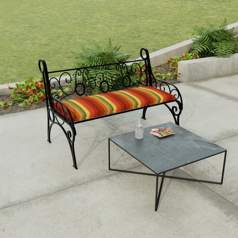48" x 18" Outdoor Bench Cushion with Ties - 18'' L x 48'' W x 3.5'' H