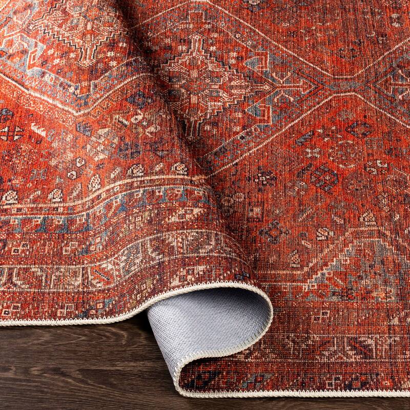 Mr. Kate Annie Distressed Medallion Washable Area Rug
