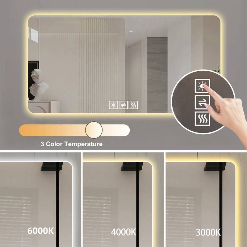 Wall mounted LED lighting mirror