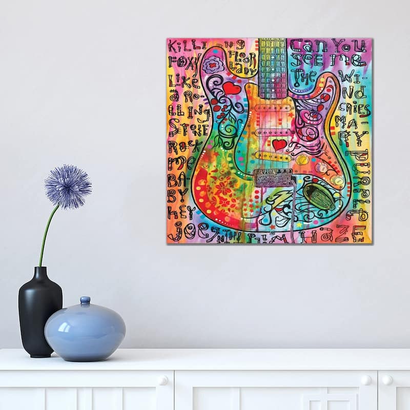 iCanvas "Jimi's Guitar" by Dean Russo Canvas Print - 18x18x1.5