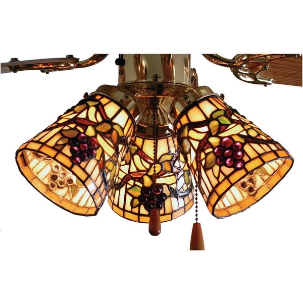 Meyda Tiffany 67013 4" W Jeweled Grape Fan Light Shade - Beige Purple