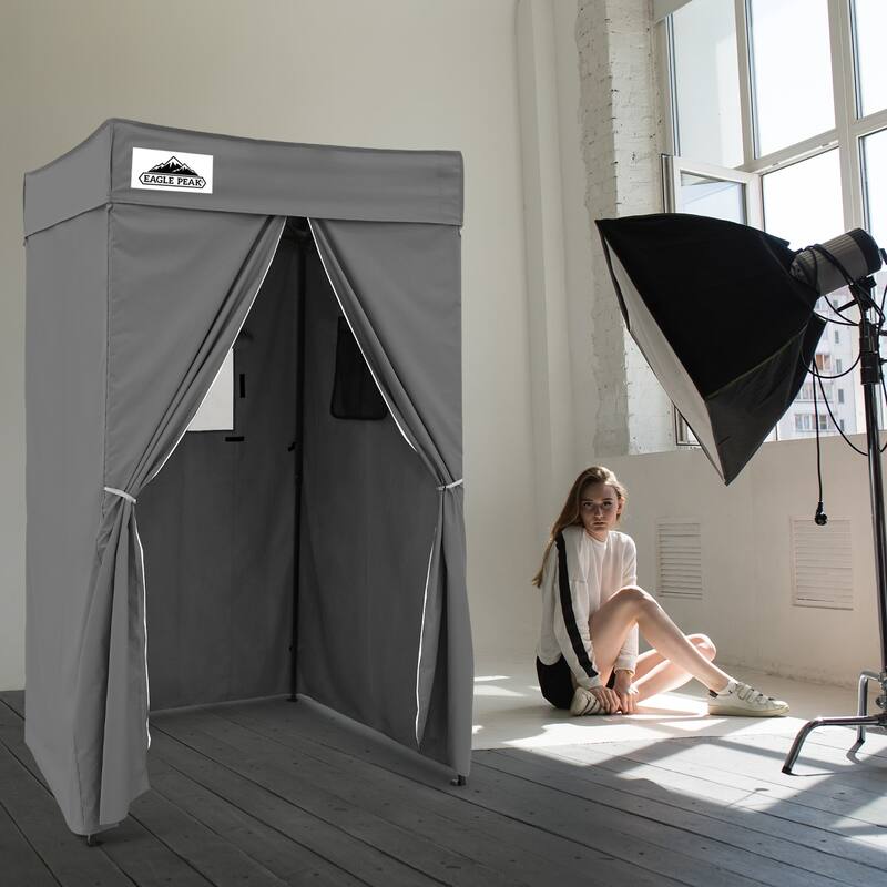 EAGLE PEAK Flex Compact 4x4 Pop-up Canopy Changing Room, Portable Privacy Dressing Room - Dark Gray