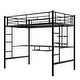preview thumbnail 7 of 10, Loft Bed with Desk and Shelf , Space Saving Design,Full,Black