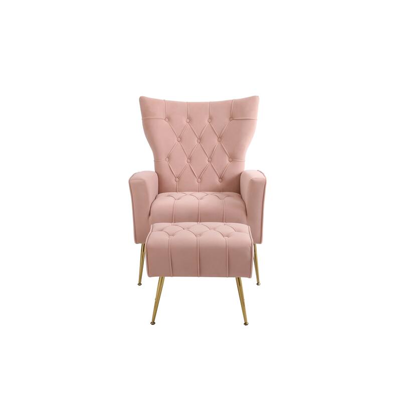 31.5" Velvet Button Tufted Arm Chair