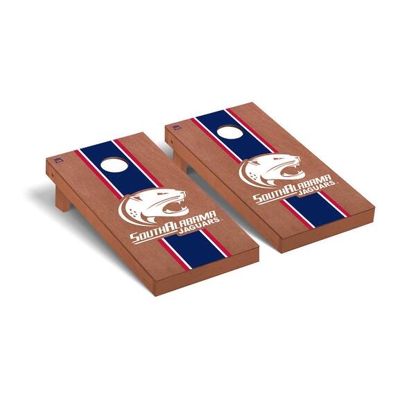 slide 2 of 5, South Alabama Jaguars Cornhole Board Set - Stained Striped Version