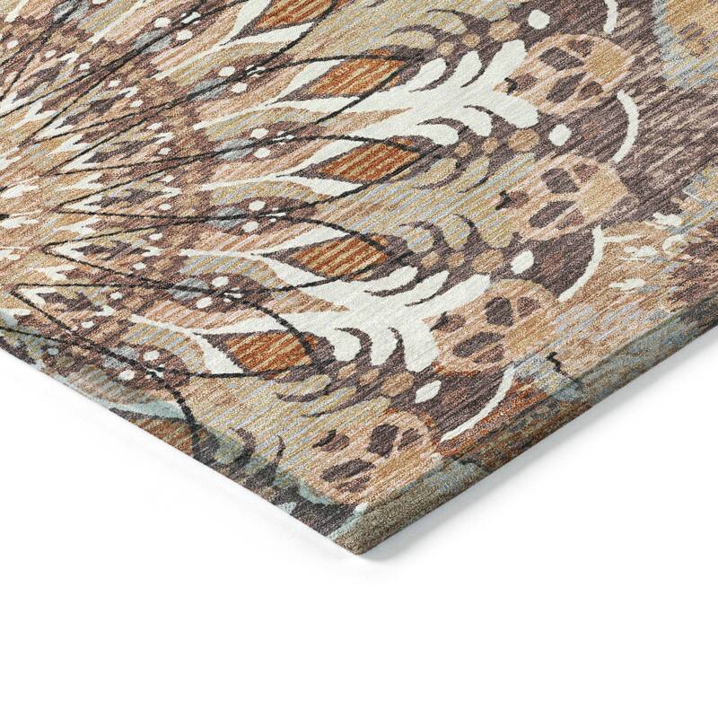 Machine Washable Indoor/ Outdoor Traditional Pinwheel Chantille Rug