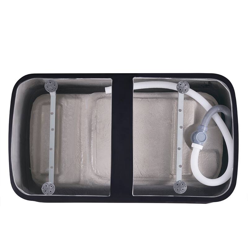 47 in. Glossy Acrylic Flatbottom Freestanding Non-Whirlpool Soaking Bathtub in White With Seat