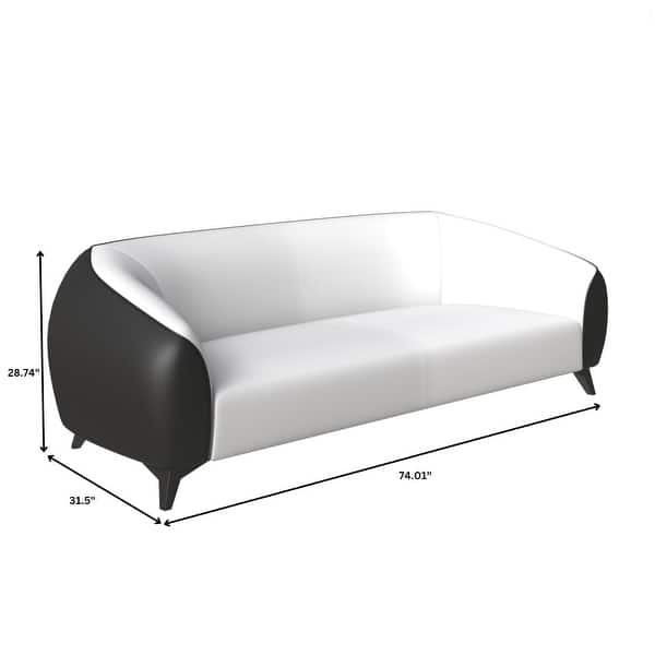 dimension image slide 2 of 3, Opula Modern 3 Seater Vegan Leather Sofa Armchair in Solid Wood Frame with High Density Foam Cushions and Metal Legs Couch