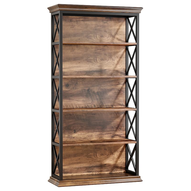 71-inch Tall 6-tier Industrial Bookcase - 11.8"D x 31.5"W x 70.86"H