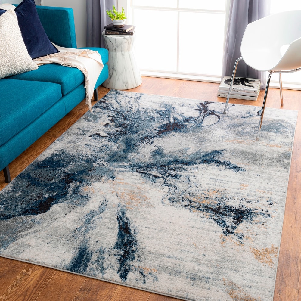 Livabliss Dahlia Abstract Marble Area Rug