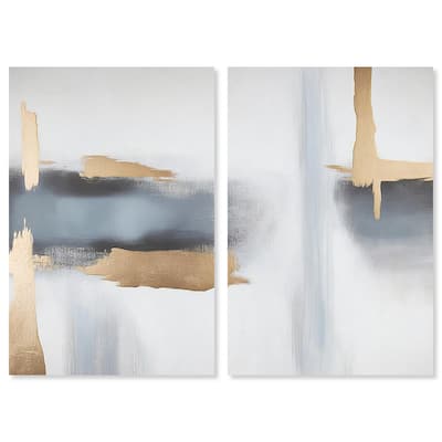 Visual Gold Vortex I Canvas Set of 2 by Art Remedy, Gallery Wrapped