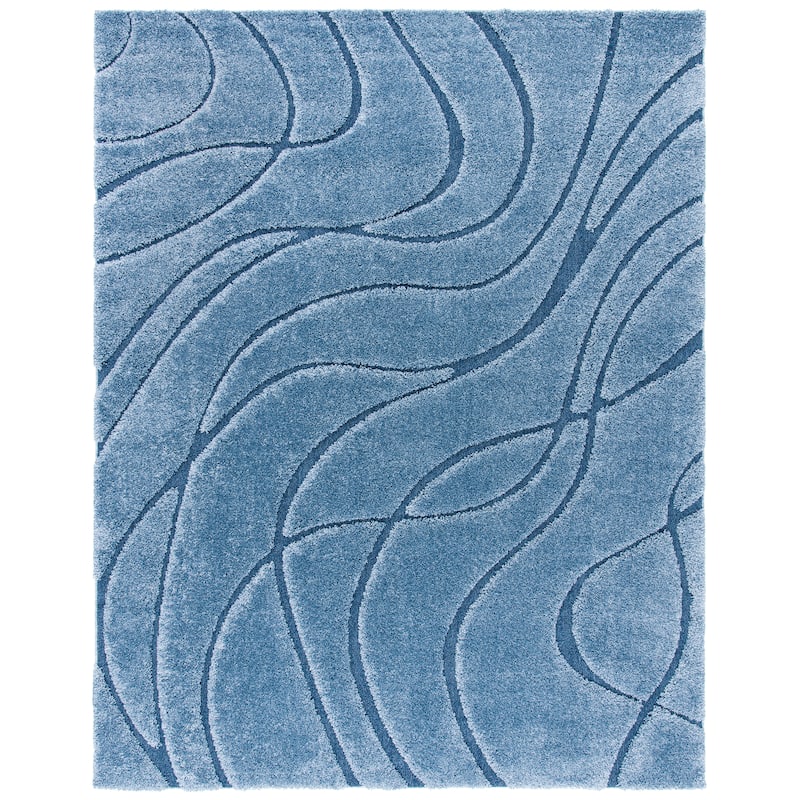SAFAVIEH Florida Shag Sigtraud Abstract Waves 1.2-inch Thick Rug