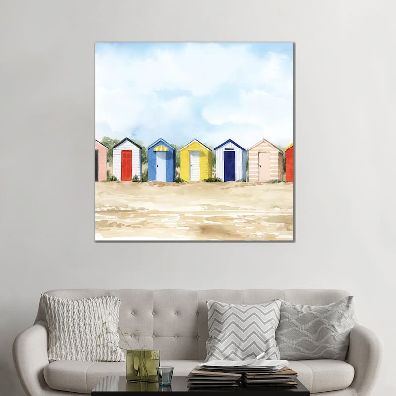 iCanvas "Beach Huts II" by Grace Popp Canvas Print