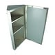 preview thumbnail 3 of 10, Corner Medicine Cabinet Infinity Stainless Steel 23.6" x 11.8" with Mirror Triple Shelf Opens Left to Right