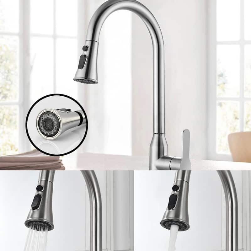 Topcraft Stainless Steel High Arc Pull Down Kitchen Faucet
