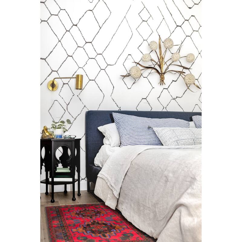 ECARPETGALLERY Hand-knotted Teimani Red Wool Rug - 2'11 x 4'7