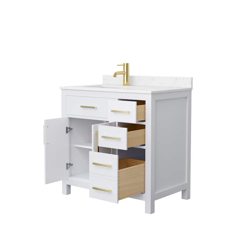 Beckett 36 Inch Single Vanity, Cultured Marble Top