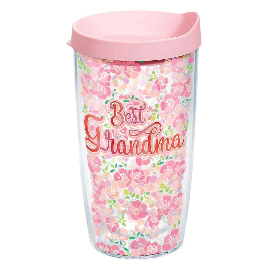 Tervis Best Grandma Flowers Made in USA Double Walled Insulated Travel Tumbler, Classic - 16oz