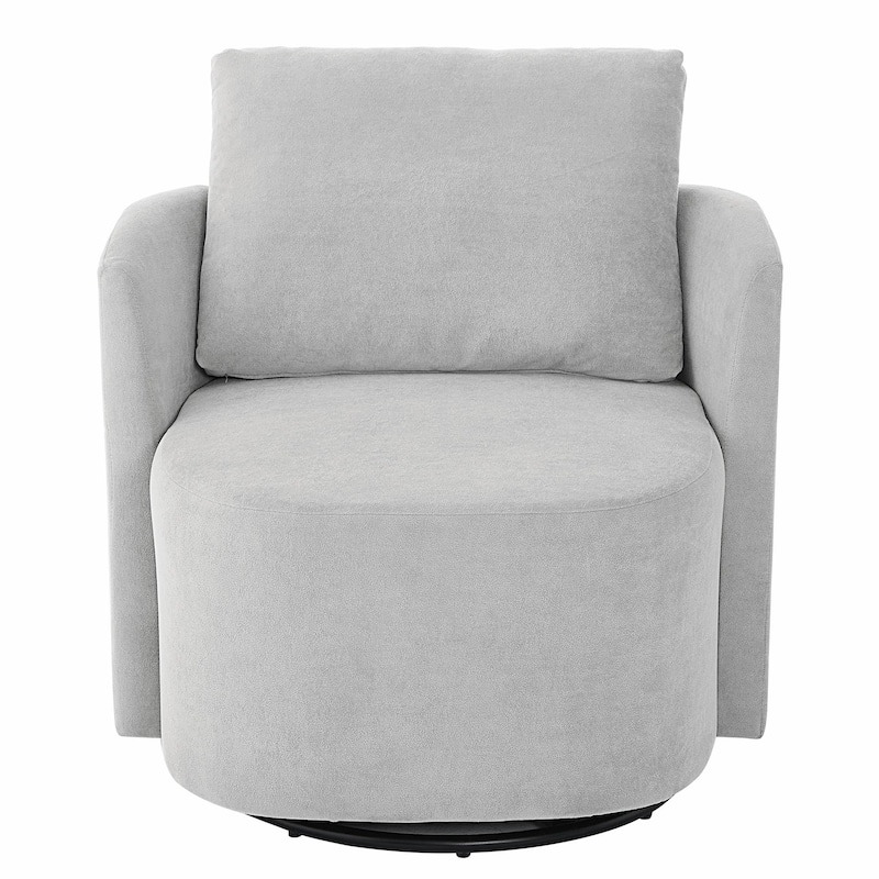360° Swivel Chair - Chenille Upholstery, 440lb Capacity, Barrel Design