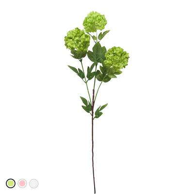 Set of 3 Artificial Snowball Hydrangea Flower Stem Spray 32in
