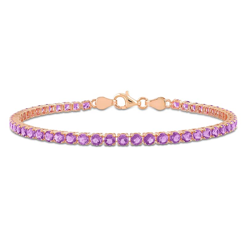 Miadora 3 3/5ct TGW Amethyst Tennis Bracelet in Rose Plated Sterling Silver