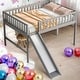 preview thumbnail 1 of 26, Full Size Low Loft Bed With Ladder And Slide for Home Grey