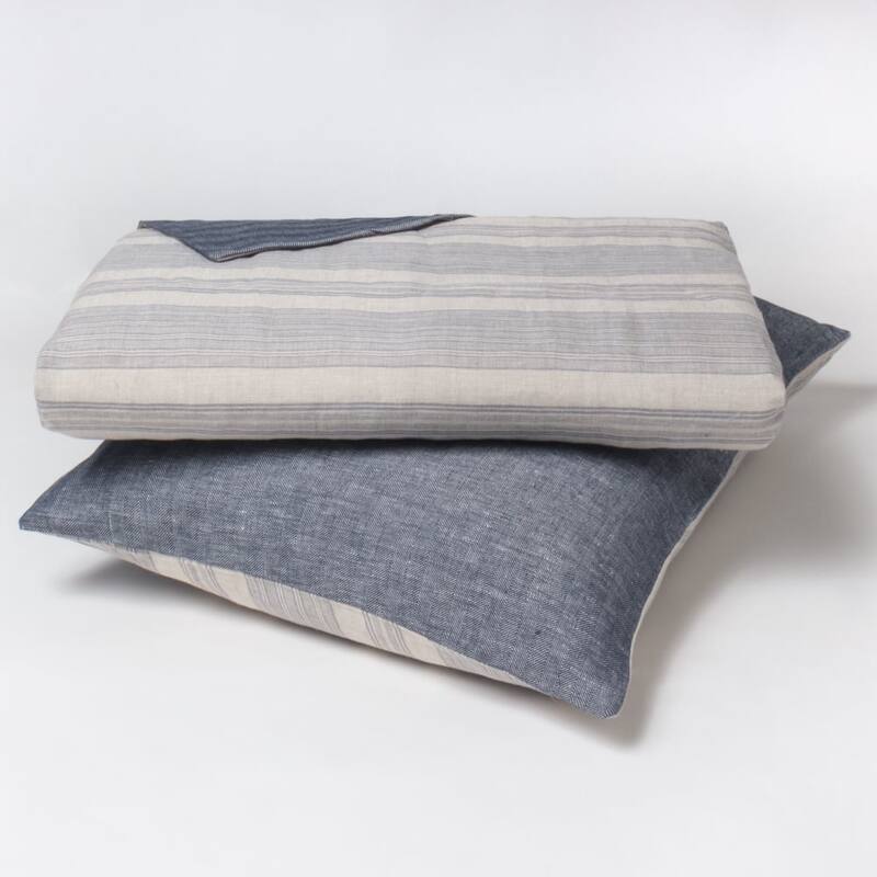 Noah. Linen, Blue, Duvet Cover Set