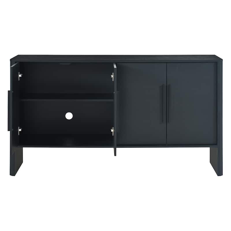 4-Door Wood Sideboard Buffet Cabinet with Adjustable Shelves & Long Handles