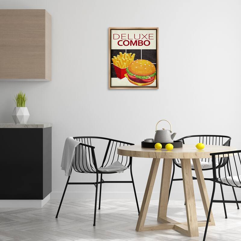 Stupell Deluxe Combo Fast Food Framed Floater Canvas Wall Art Design By Kim Allen