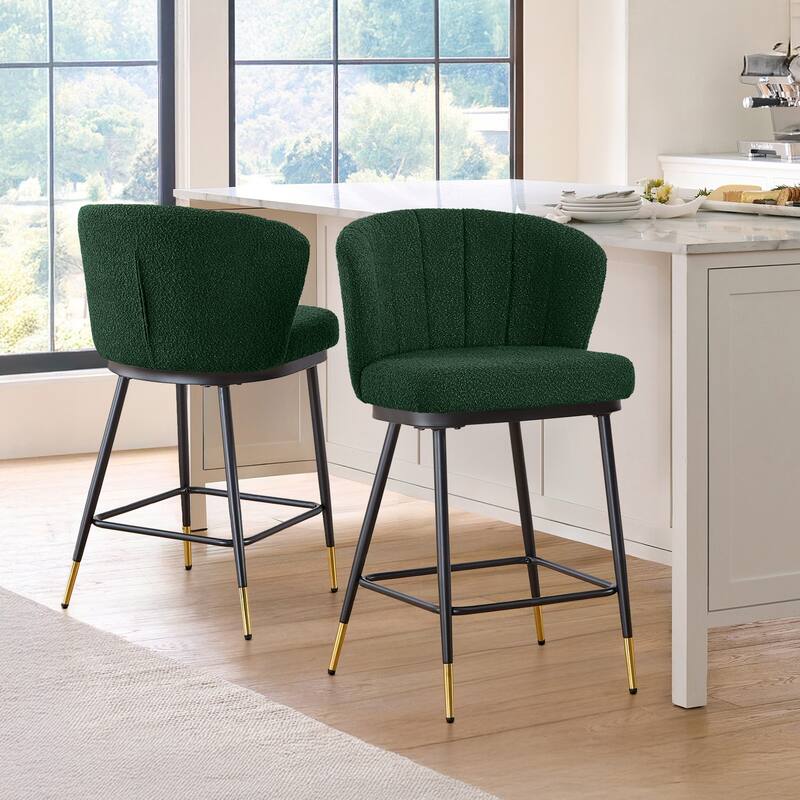 26" Boucle Fabric Counter Height Bar Stools, Set of 2/3/4 - 35.83"H x 22"W x 20.28"D