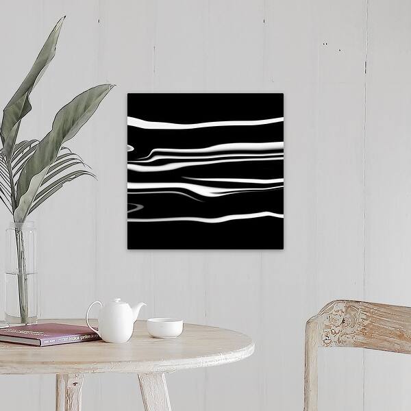 Shop Black White And Gray Striped Abstract Ii Canvas Wall Art