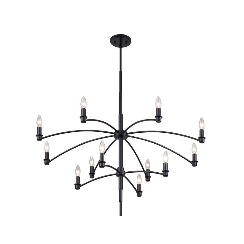 KAWOTI 12-Light Dimmable Classic Traditional Chandelier Pendant Light - W39.75"*H80"
