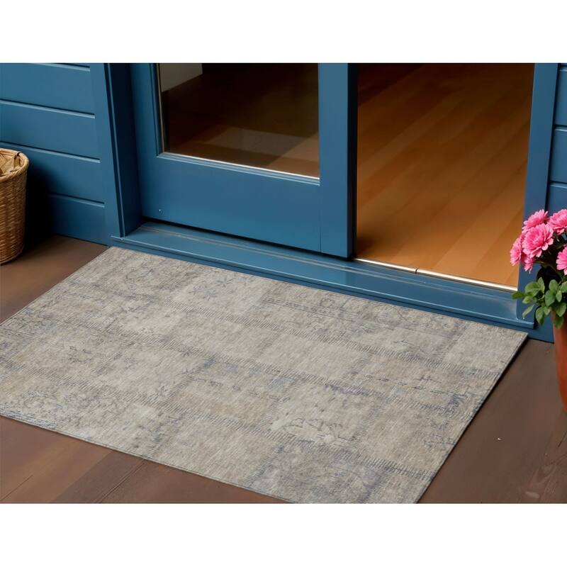 HomeRoots Patchwork Transitional Rectangle Outdoor Rug - 3' x 5'