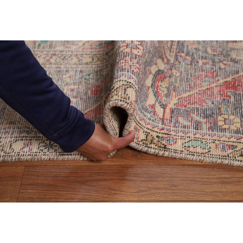 Geometric Tabriz Persian Vintage Area Rug Handmade Wool Carpet - 7'8"x 11'3"