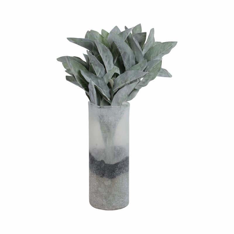 Glass Vase with Sleek Cylindrical Design and Frosted Modern Aesthetic